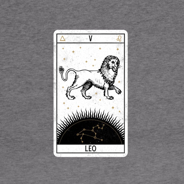 Leo Distressed Goth Tarot Zodiac Sign by Nemons